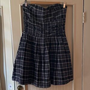 Purple Plaid Strapless Dress - punk goth fall